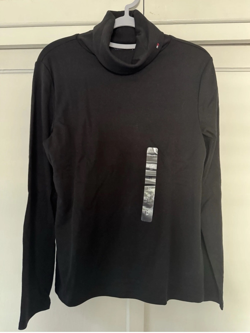 Tommy Hilfiger Black Turtleneck Cotton Basic Top Sz M